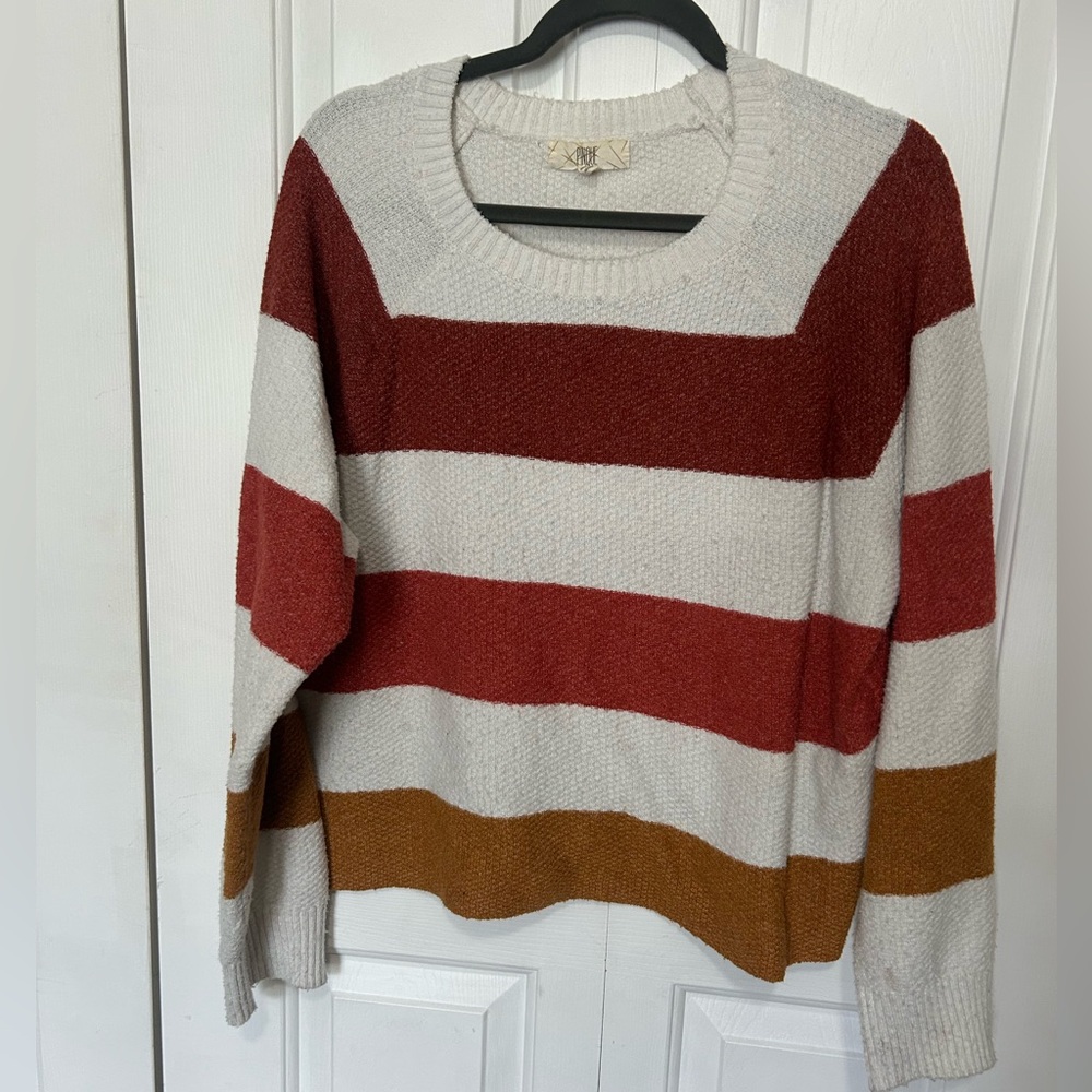 PINQUE Oranges and White Striped Sweater